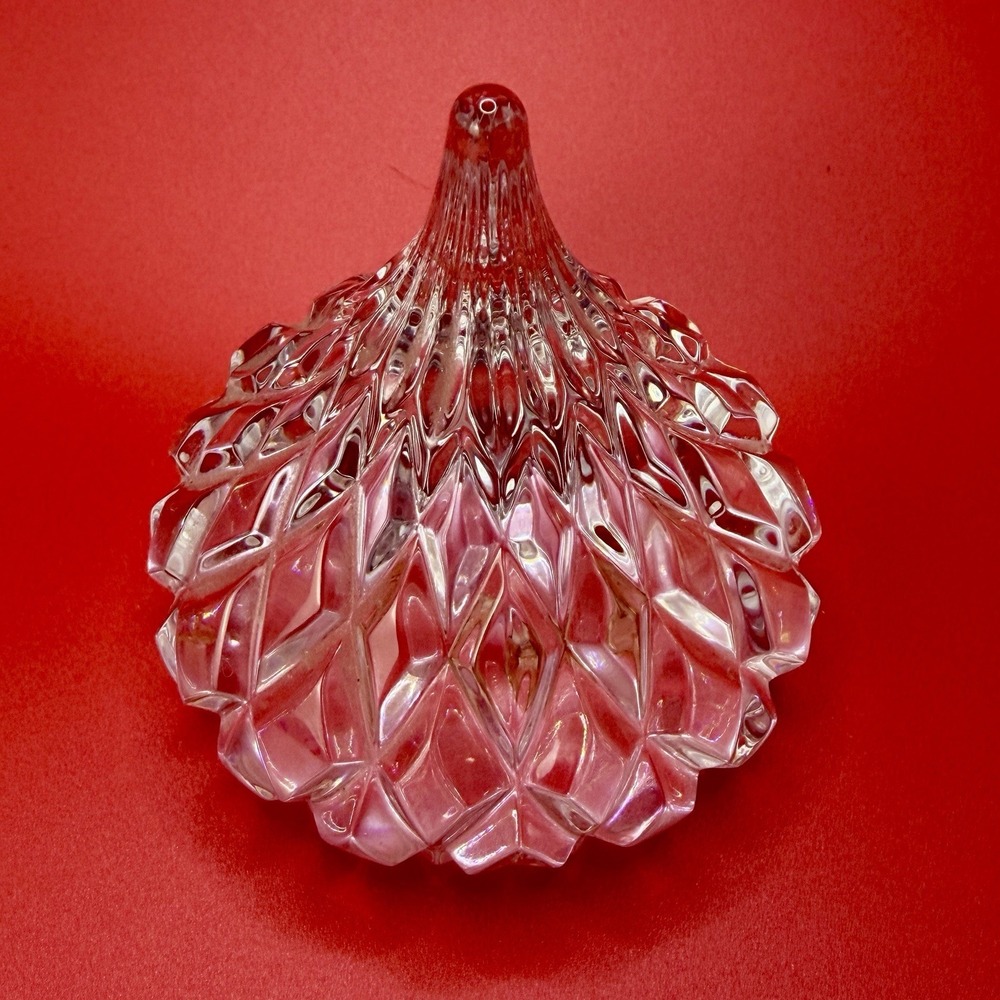 Crystal Hershey Kiss Shaped Clear Paperweight Solid Heavy Table Shelf Desk EUC